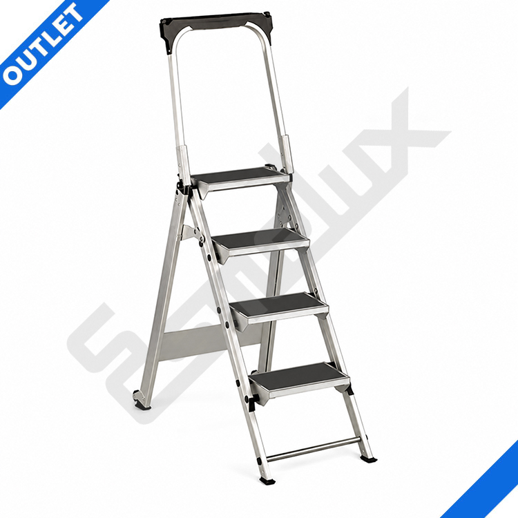 Escalera de aluminio de tijera SD1, con un pr�ctico portaobjetos superior de nylon